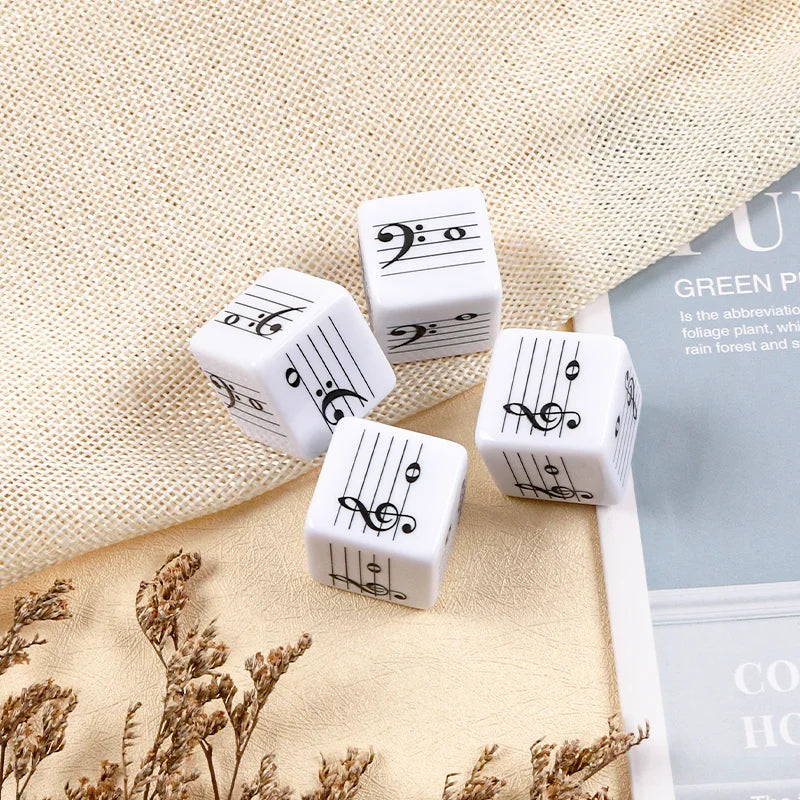 4Pcs Music Staff Dice Twelve-Tone Scale Music Interval Theory Learning for Composition Improvisation Music Education Teaching
