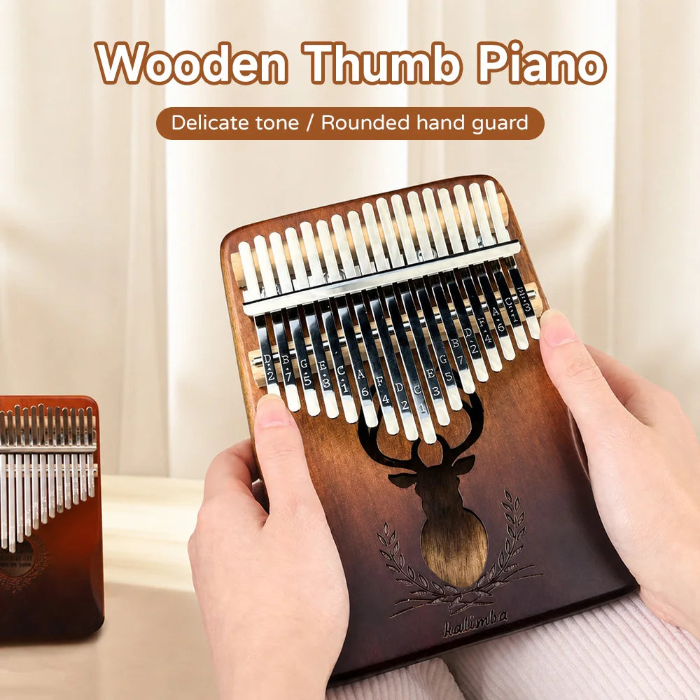 21 Key Mahogany Kalimba 17 Key Thumb Piano Portable Finger Piano For Beginner Mbira Gifts For Adults/Kids Portable Mbira Finger