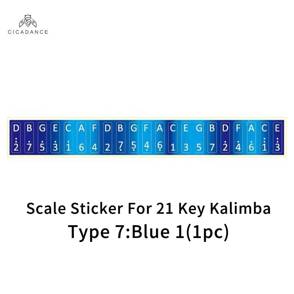 CICADANCE Kalimba Scale Sticker 17/21/34 Key Calimba Note Sticker Thumb Piano Music Learning Accessories For Beginner Kids