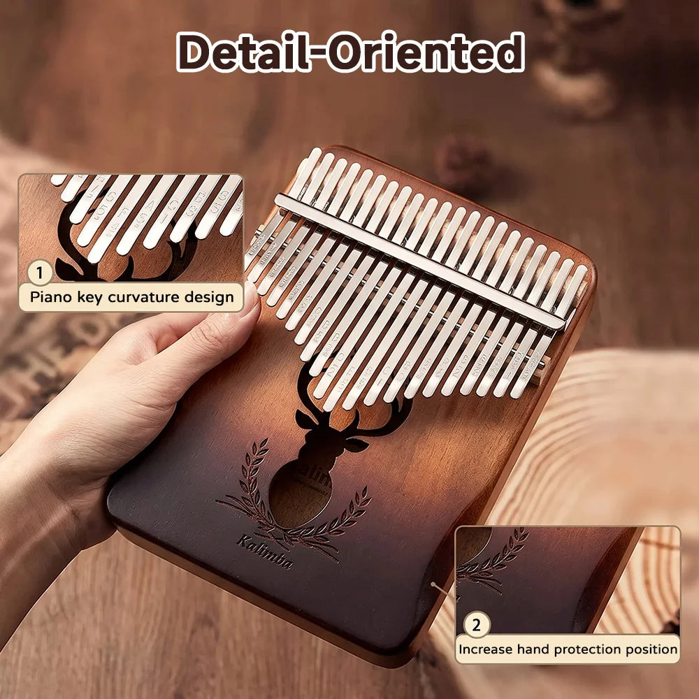 21 Key Mahogany Kalimba 17 Key Thumb Piano Portable Finger Piano For Beginner Mbira Gifts For Adults/Kids Portable Mbira Finger