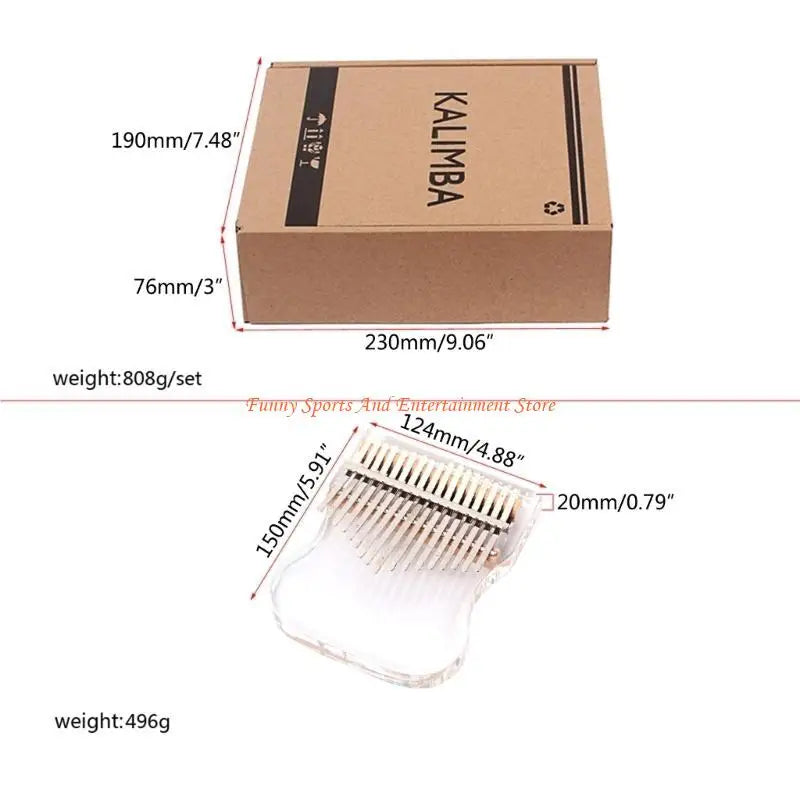 C4DE Clear Kalimba 17 Keys Thumb Piano Transparent Kalimba Musical Instrument for Kid