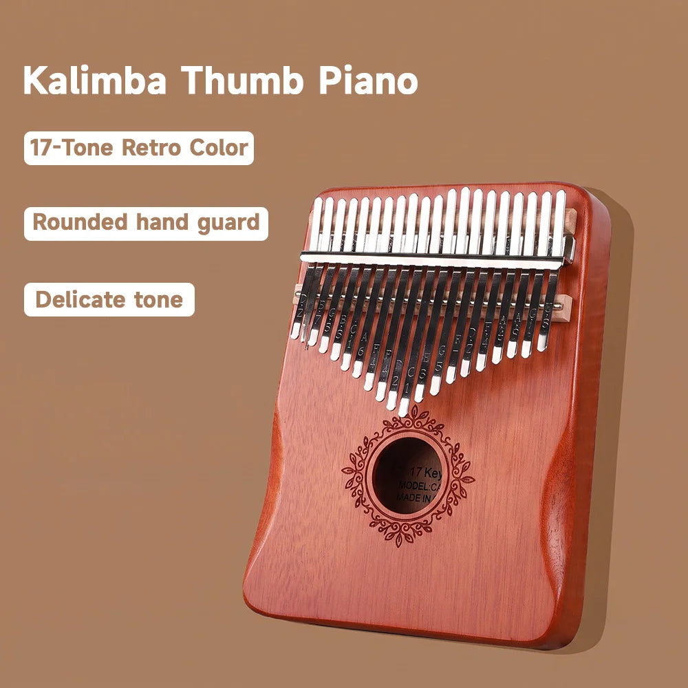 21 Key Mahogany Kalimba 17 Key Thumb Piano Portable Finger Piano For Beginner Mbira Gifts For Adults/Kids Portable Mbira Finger
