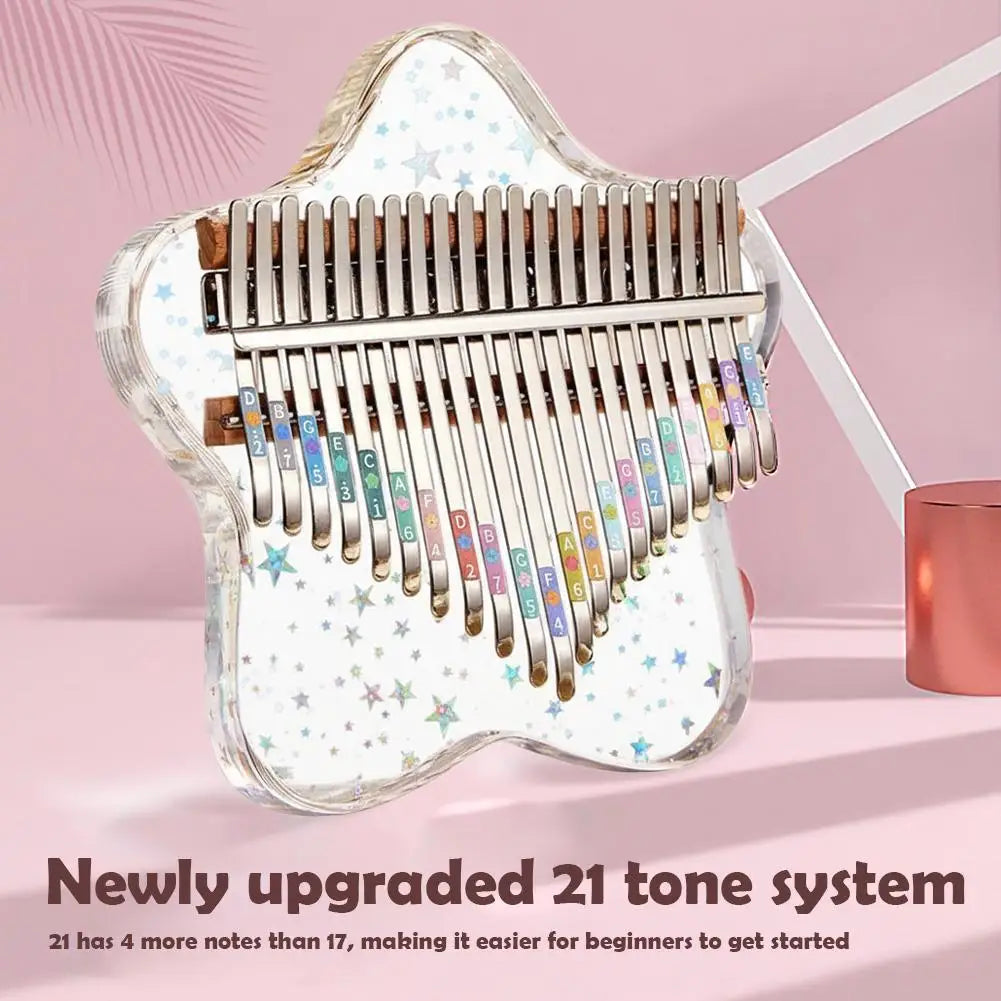 Crystal Clear Kalimba 21/17 Keys Portable Finger Piano For Beginners Kids Adults, 17 Key Thumb Piano Musical Gift