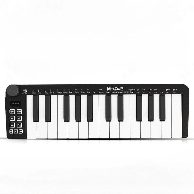 M-VAVE SMK-25mini MIDI Keyboard Rechargeable 25-Key MIDI Control Keyboard Instrument Mini Portable USB Keyboard MIDI Controller