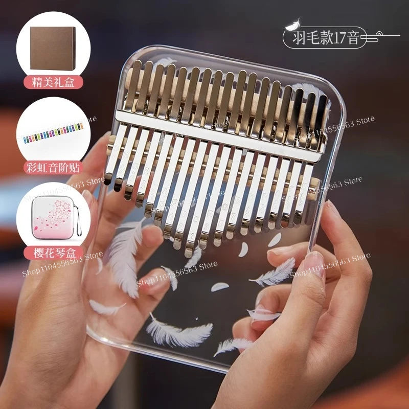 Crystal Kalimba Finger Piano - High-Appearance Easy-to-Learn Thumb Piano for Girls & Kids