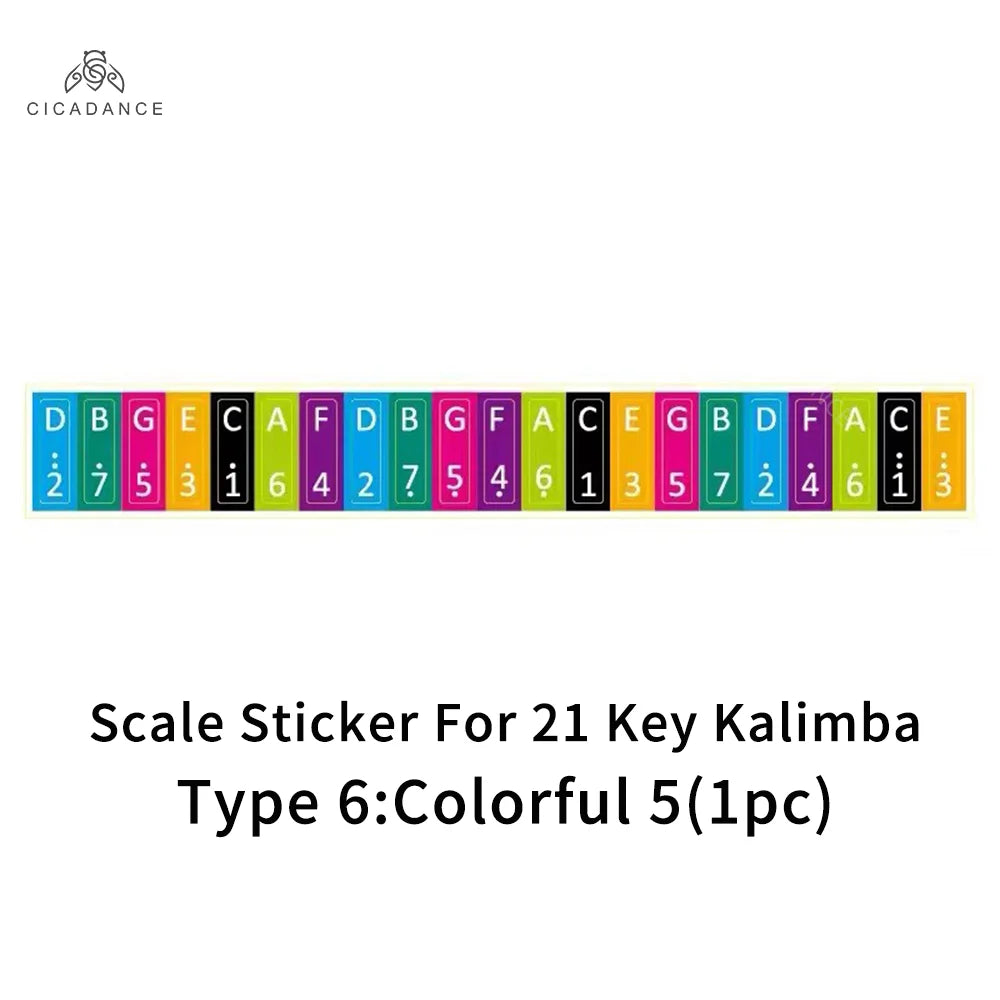 CICADANCE Kalimba Scale Sticker 17/21/34 Key Calimba Note Sticker Thumb Piano Music Learning Accessories For Beginner Kids