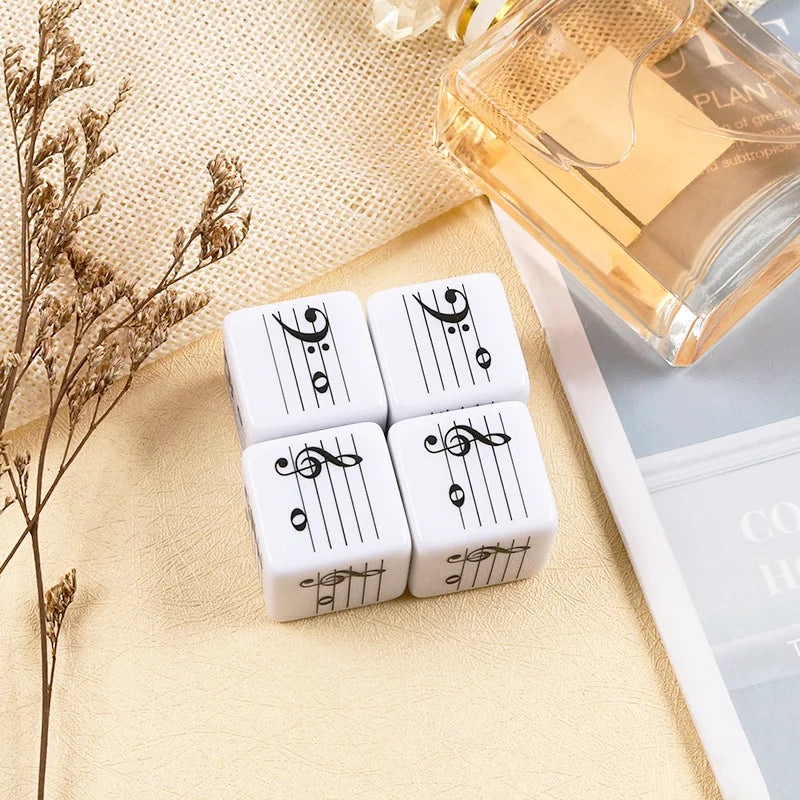 4Pcs Music Staff Dice Twelve-Tone Scale Music Interval Theory Learning for Composition Improvisation Music Education Teaching