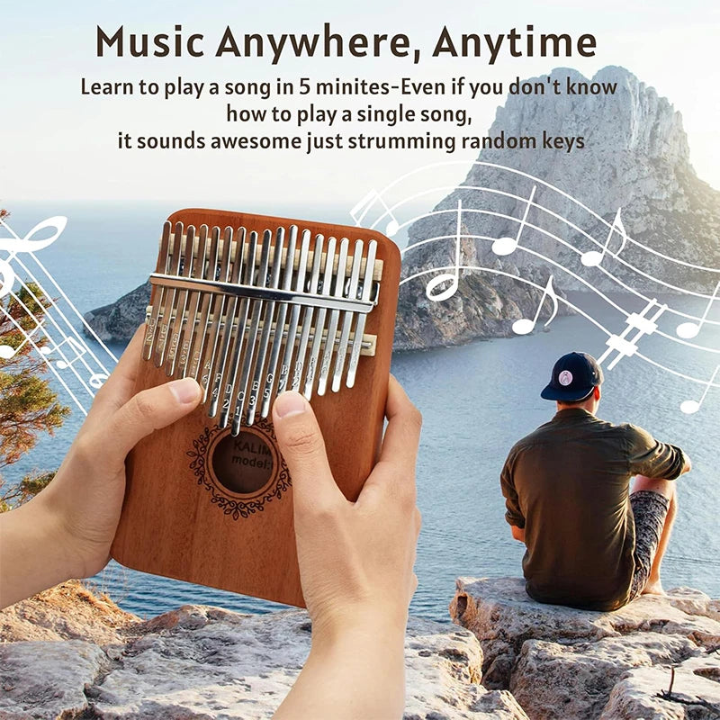 17 21 Keys Kalimba Finger Piano Kalimba 17 21 Keys Thumb Piano Keyboard Musical Instrument Mbira for Beginner Music Lover  ﻿