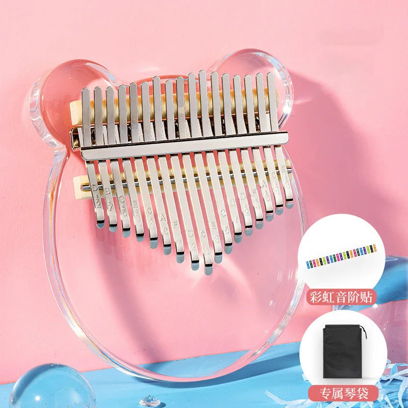 Hluru Kalimba 17 21 Keys Thumb Piano Crystal Acrylic Kalimba 17 21 Key Finger Piano For Beginners And Child Keyboard Instrument