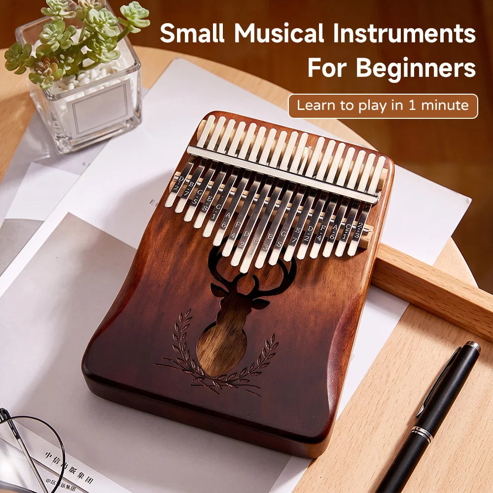 21 Key Mahogany Kalimba 17 Key Thumb Piano Portable Finger Piano For Beginner Mbira Gifts For Adults/Kids Portable Mbira Finger