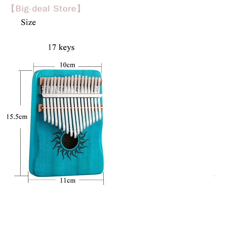 【M】17 Key Kalimba Wood 17 Keys Thumb Piano Portable Finger Piano For Beginner Mbira Gift For Kids Adults