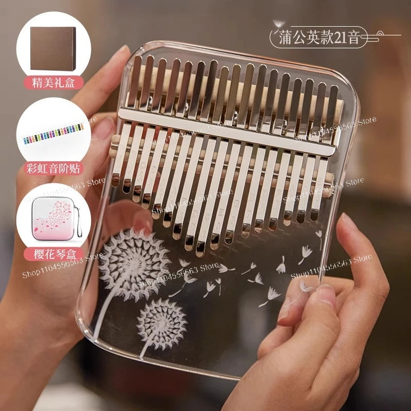 Crystal Kalimba Finger Piano - High-Appearance Easy-to-Learn Thumb Piano for Girls & Kids