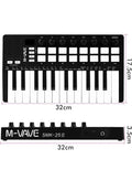 M-VAVE SMK-25 II 25 Key MIDI Controller Keyboard Mini USB 16 RGB Drum Pads 8 Knobs with Music Production Software Included