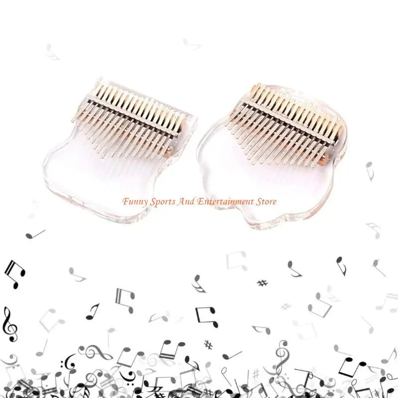 C4DE Clear Kalimba 17 Keys Thumb Piano Transparent Kalimba Musical Instrument for Kid