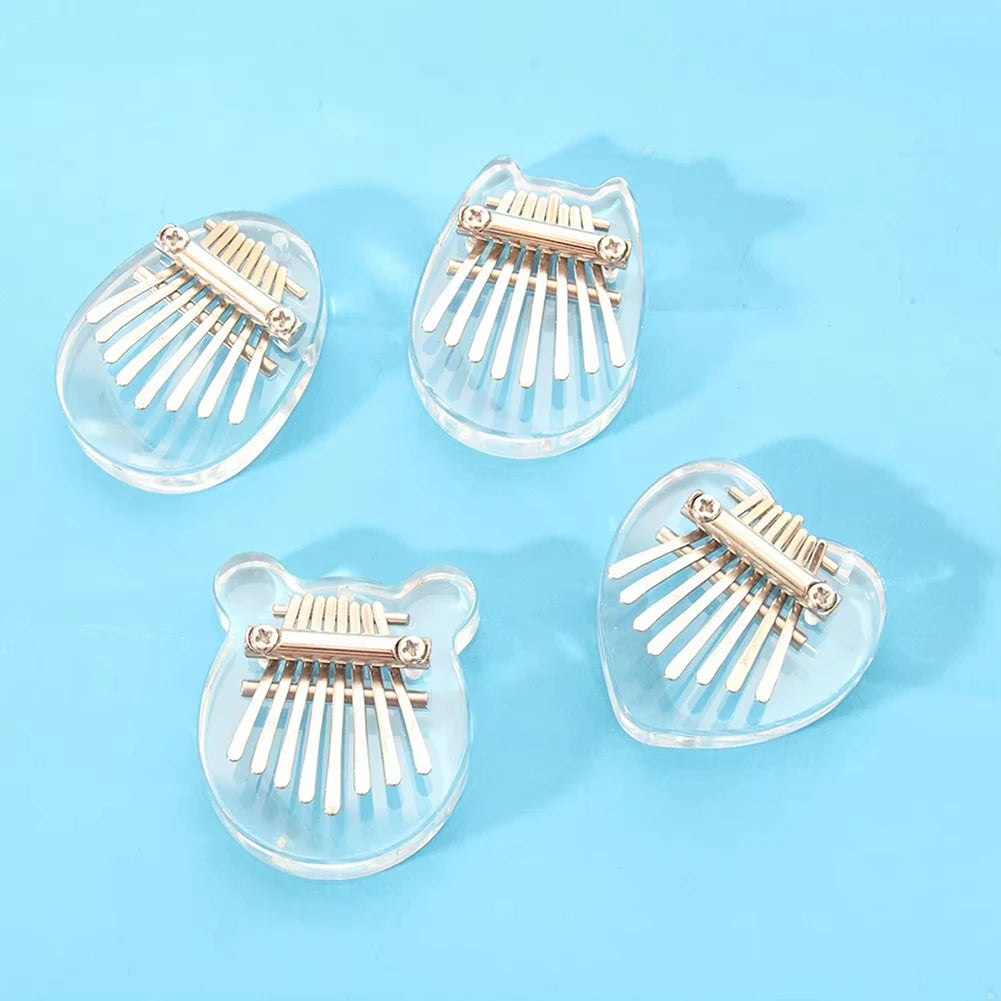 Miwayer Mini 8-Tone Clear Acrylic Finger Piano, Compact Lightweight Kalimba for Beginners Kids Adults Christmas Music Presents