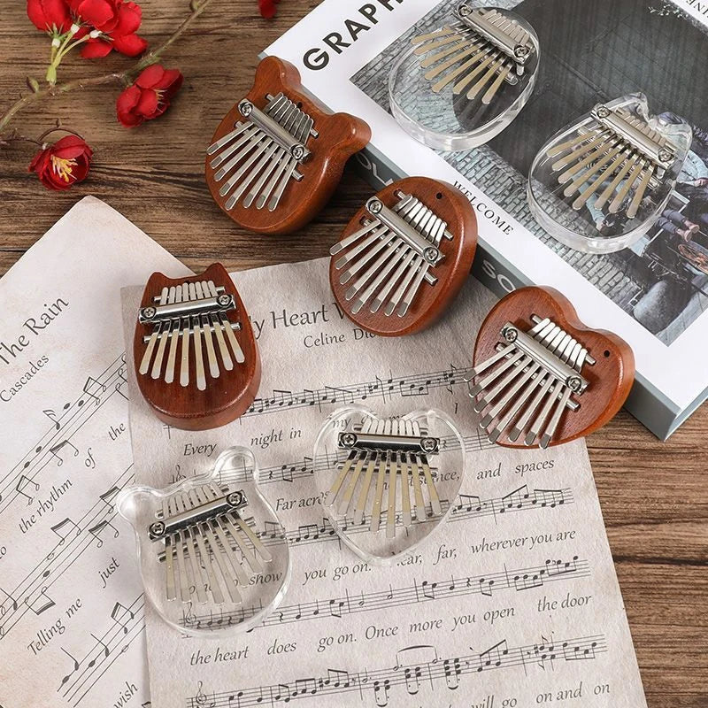 8 Key Kalimba Thumb Piano for Kids - Cute Music Instrument Pendant Keychain Accessory Beginner Friendly Gifts for Music Lovers