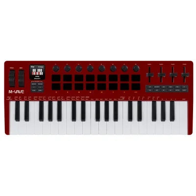 M-VAVE SMK-37 Pro Keyboard 37 Key MIDI Controller With Built-in Synth Engine 8 Knobs + 16 RGB Pads 37 Key MIDI Controller