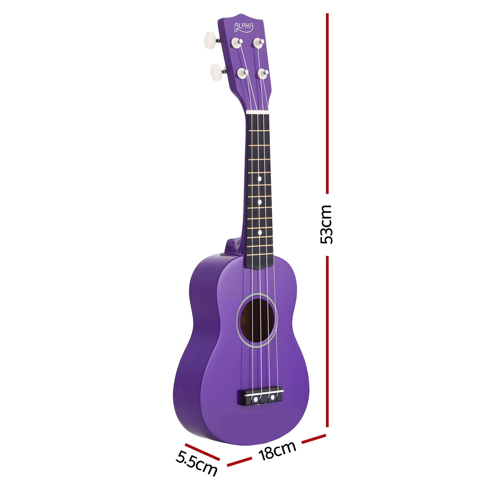 Alpha 21 Inch Ukulele Soprano Beginner Acoustic Small Guitar Kids Strings Purple