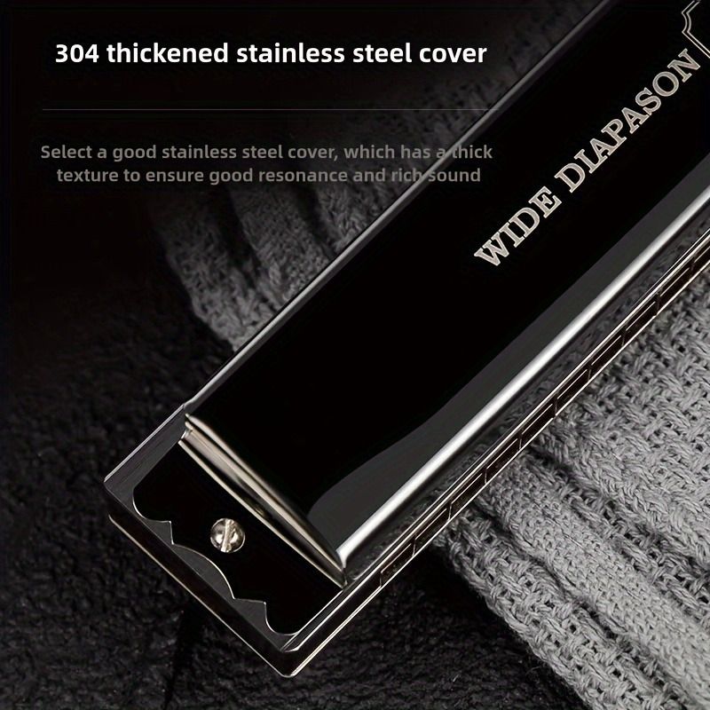 Black 28-hole harmonica, double-row harmonica, professional harmonica, diatonic harmonica, music accessory, harmonica for beginners, harmonica for professionals, Australian music store