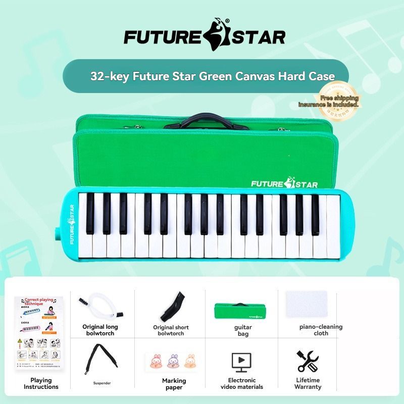 32-key melodica, student melodica, children melodica, beginner musical instrument, classroom instrument, melodica with blow-tube, melodica with mouthpiece, kids keyboard harmonica, school music supply, melodica for kids Australia - Red - Size 32