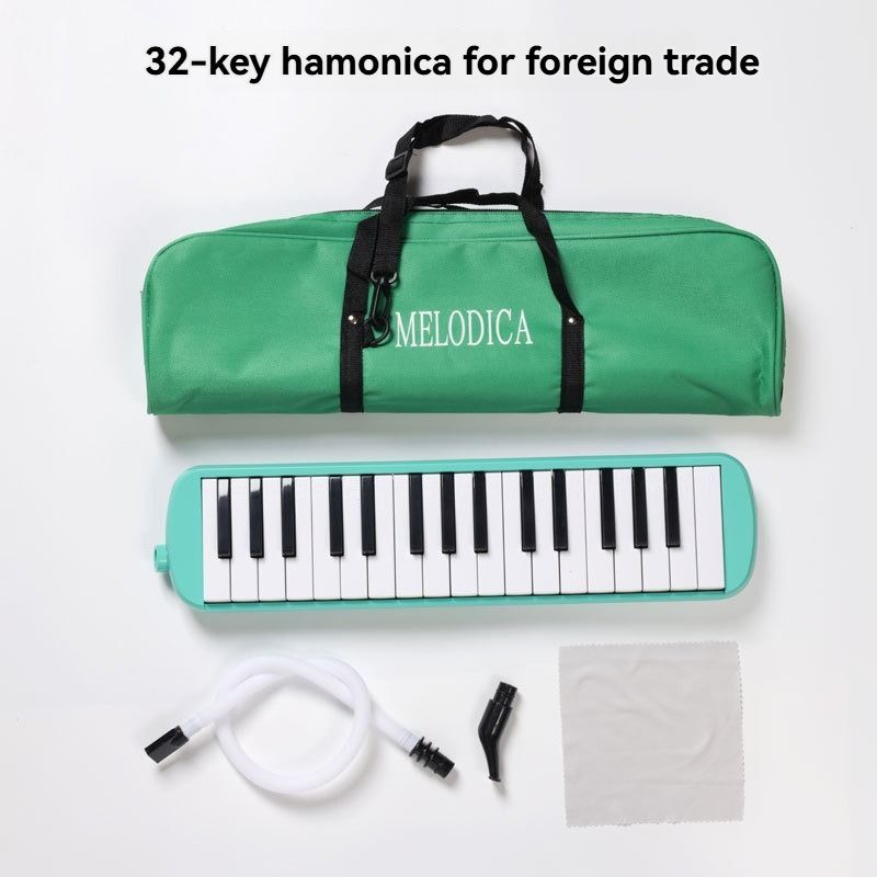 32-key melodica, 37-key melodica, student melodica, beginner melodica, musical instrument, music education, portable instrument, Australian students, classroom music - Green - Size 37