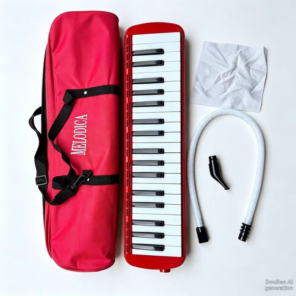 32-key melodica, 37-key melodica, student melodica, beginner melodica, musical instrument, music education, portable instrument, Australian students, classroom music - Red - Size 32