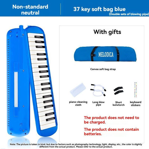 37-Key Melodica with Blowing Nozzle and Drainage Button – Red