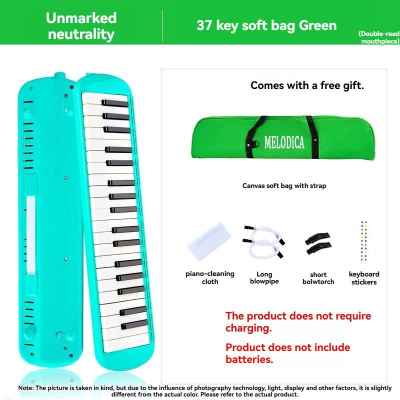 37-key mouth blown pipe, classroom musical instrument, blowing nozzle, base support, drainage function, Australian music education, classroom pipe with drainage, easy play wind instrument - Red - Size 37