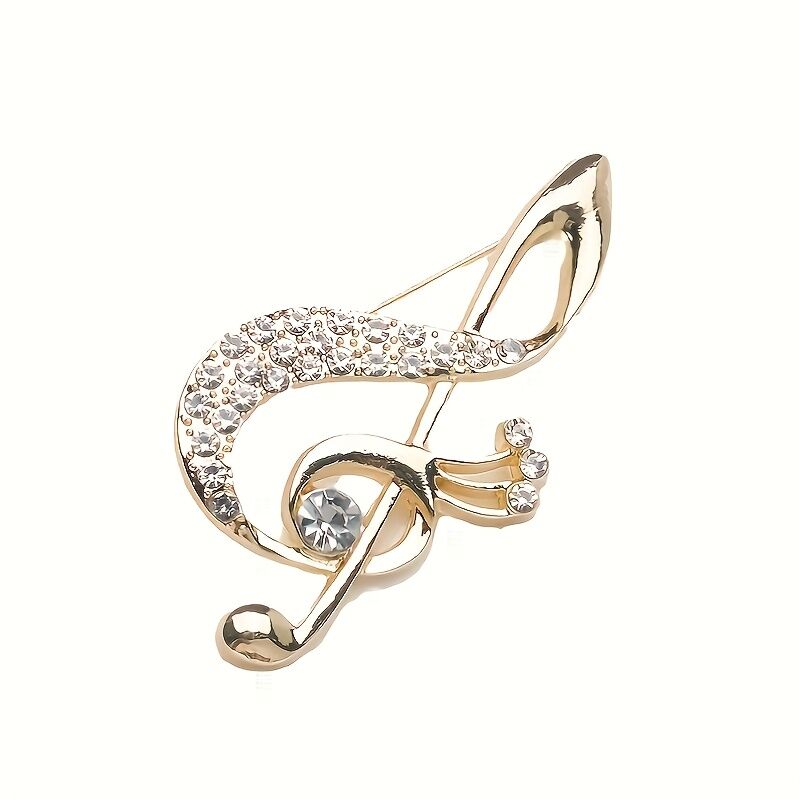 **Lively Musical Note Brooch: 5.8cm Gilded Movement, an Artistic Verse in Everyday Wear**