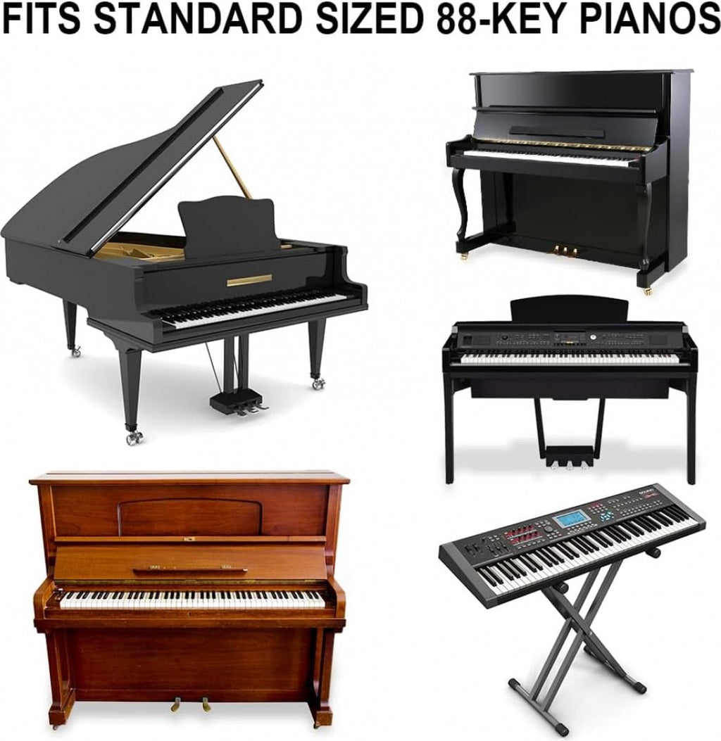 Removable Silicone Piano Stickers - 88 Keys - Key Guide - Keyboard Stickers - Reusable - Learn Music Notes Easily - Learn to Play Strip - Includes Storage Box - For Beginners