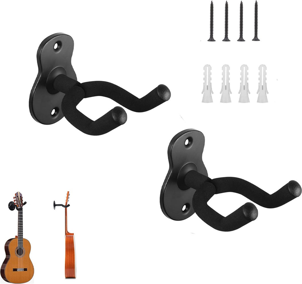 Guitar Wall Bracket - 2 Pieces - Guitar Hook - Wall Mount for Hanging Guitar - Guitar Holder - Guitar Hanger - Guitar Support - Wall Hook - Guitar Hook - Wall-Mounted Guitar Holder - Guitar Accessories - Wall Bracket - Hanger - Hook - Wall Support