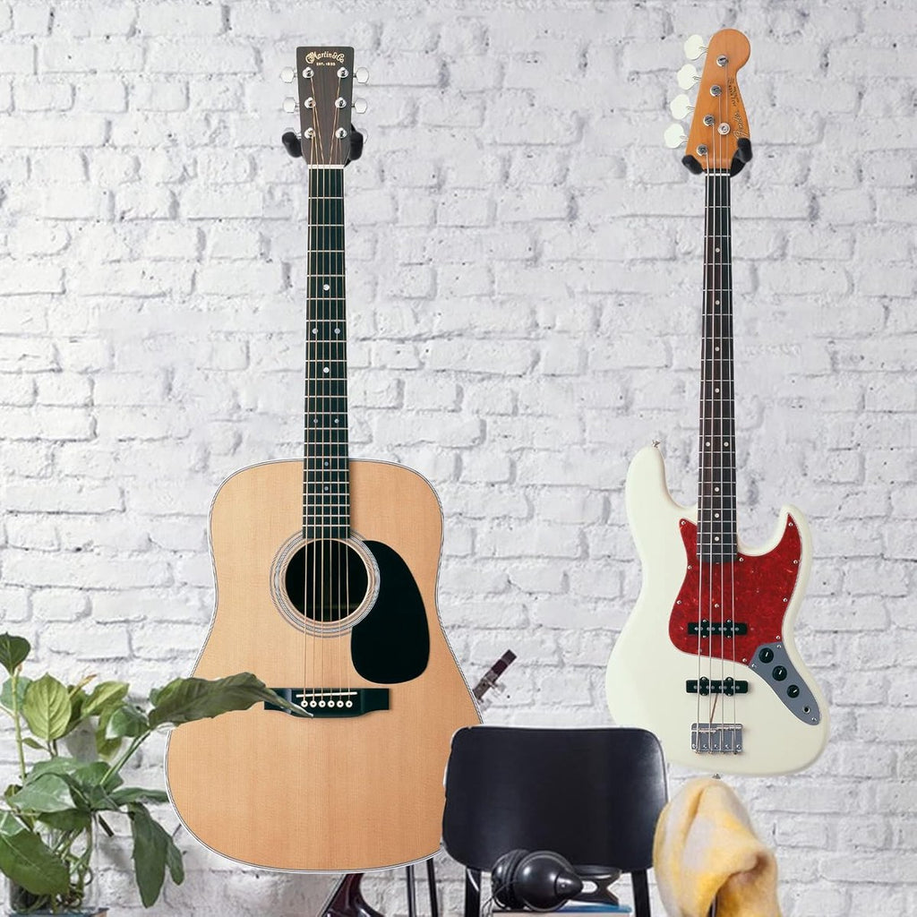 Guitar Wall Bracket - 2 Pieces - Guitar Hook - Wall Mount for Hanging Guitar - Guitar Holder - Guitar Hanger - Guitar Support - Wall Hook - Guitar Hook - Wall-Mounted Guitar Holder - Guitar Accessories - Wall Bracket - Hanger - Hook - Wall Support