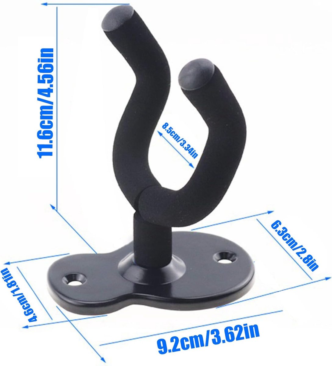 Guitar Wall Bracket - 2 Pieces - Guitar Hook - Wall Mount for Hanging Guitar - Guitar Holder - Guitar Hanger - Guitar Support - Wall Hook - Guitar Hook - Wall-Mounted Guitar Holder - Guitar Accessories - Wall Bracket - Hanger - Hook - Wall Support