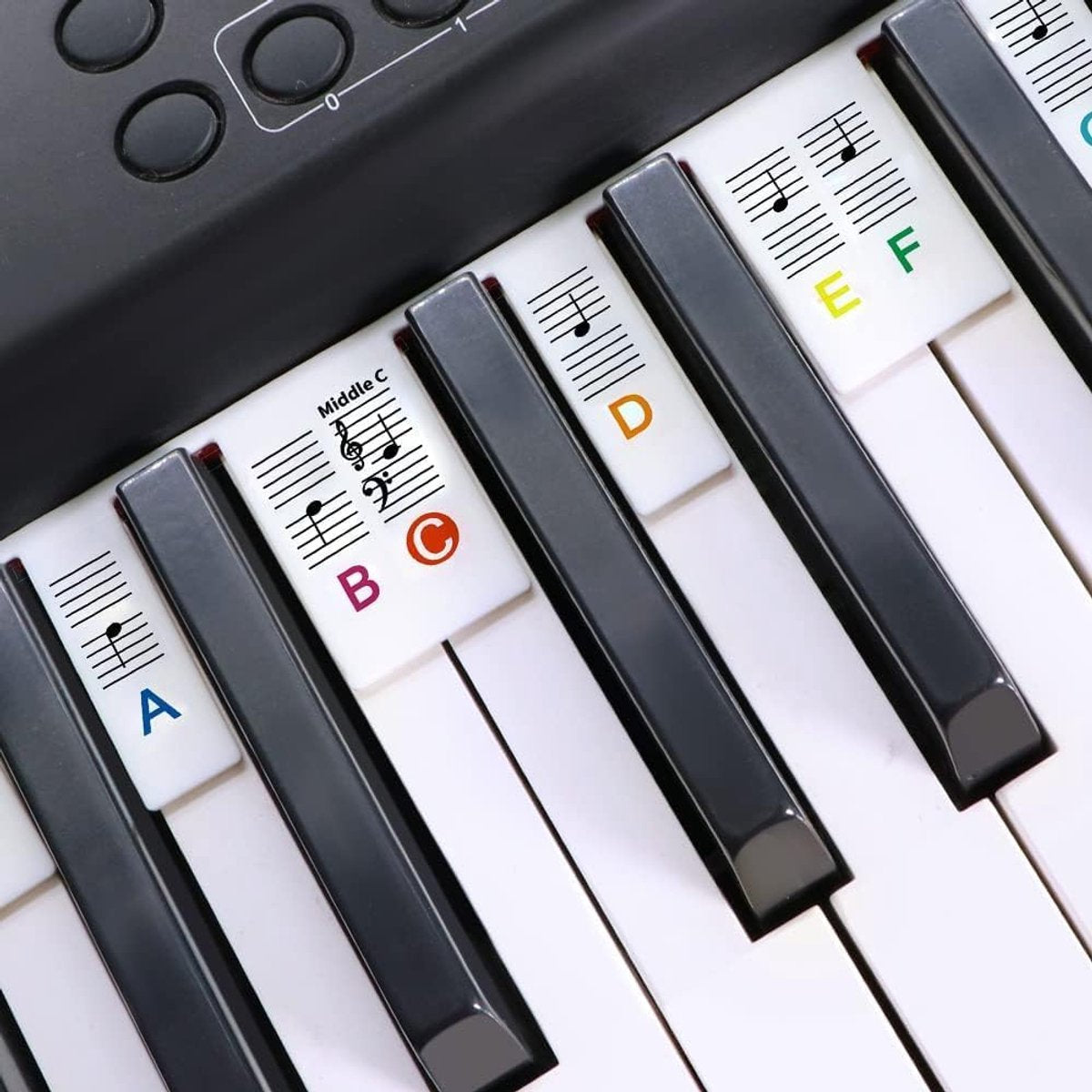 Piano/Keyboard Stickers - 88 keys - Removable Piano Key Stickers - piano stickers - Silicone - learn to play strip - Piano key stickers - Reusable - removable - with numbers - Easily Learn Music Notes - for beginners