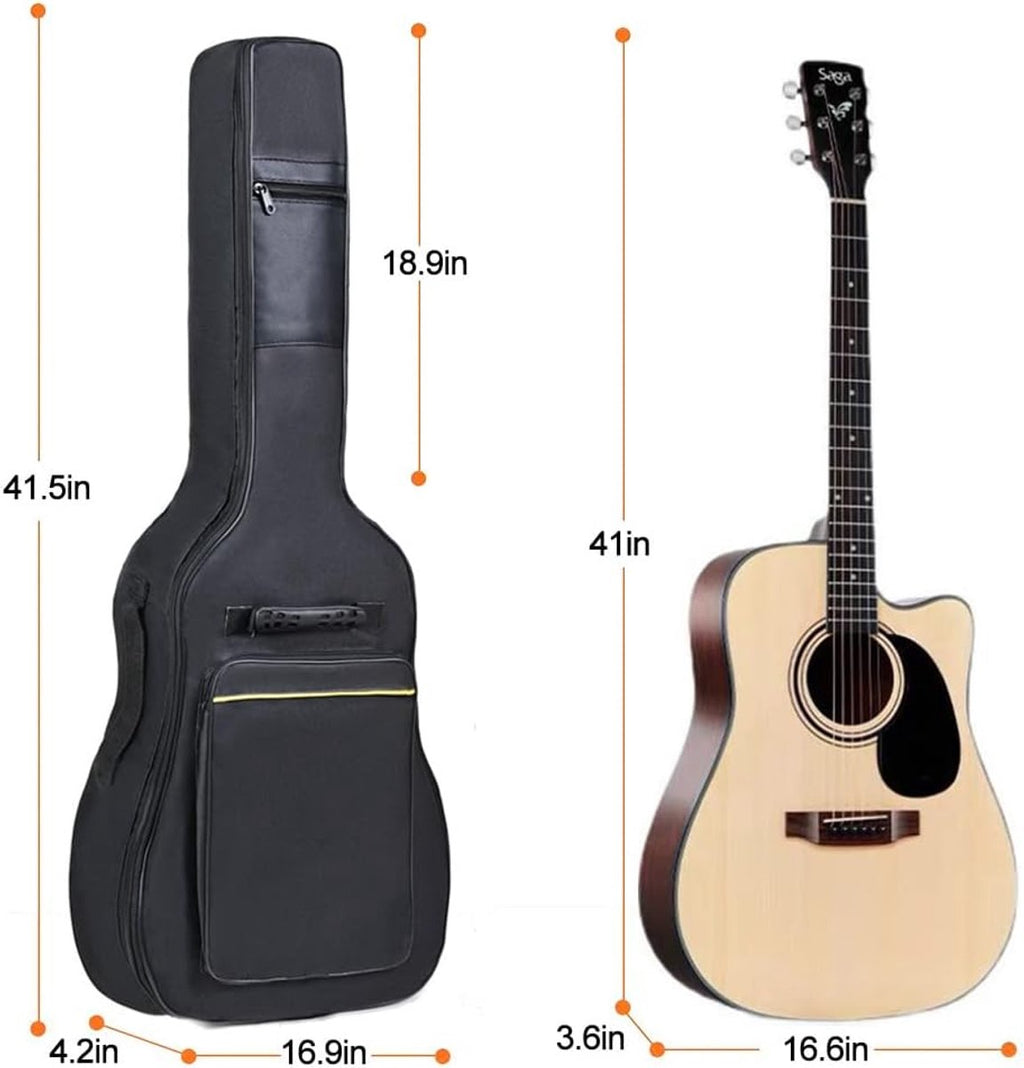 Classic guitar case - Acoustic guitar case - Backpack with exterior pocket and handles - Guitar backpack - Guitar case - Padded - Waterproof - For electric guitars - Black