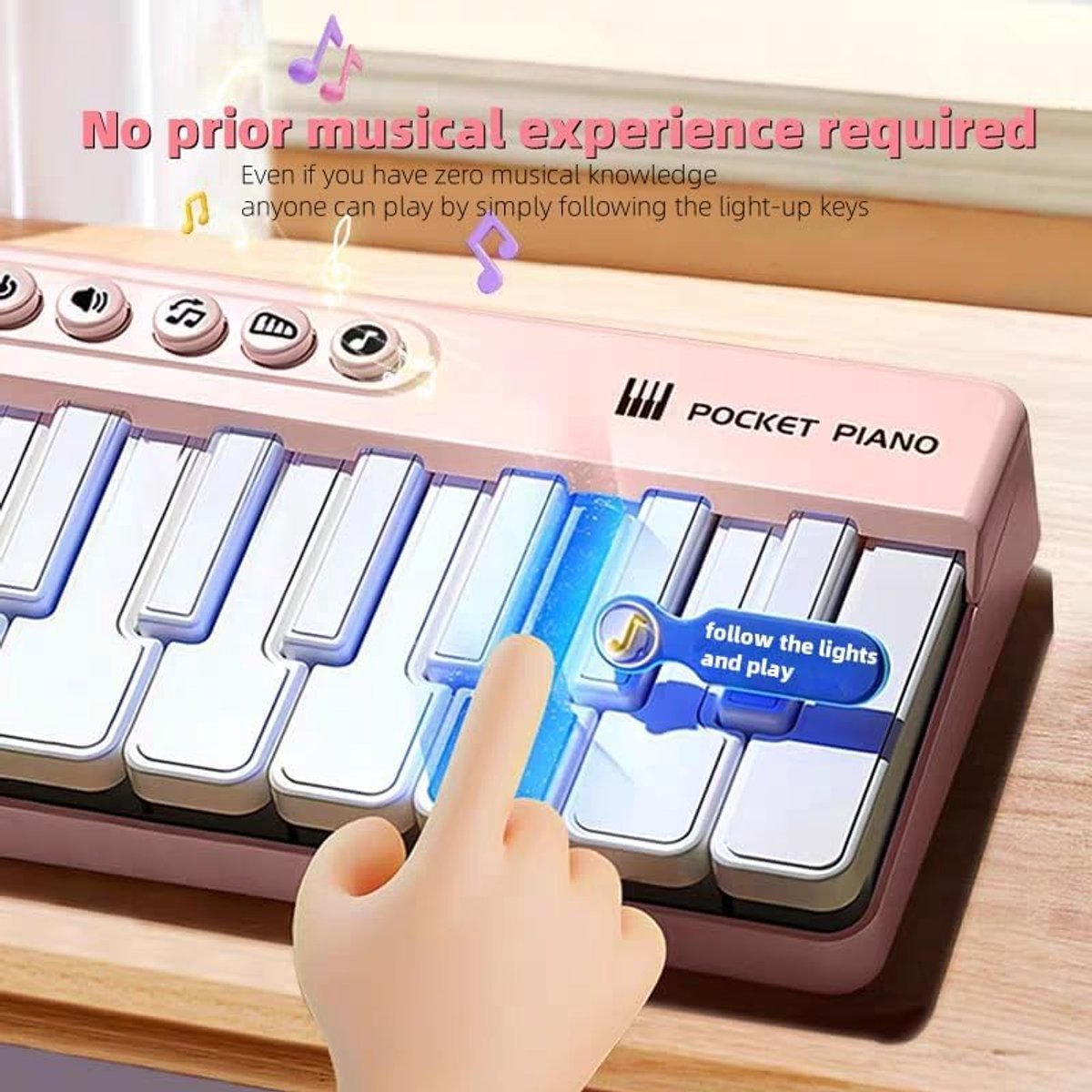 Mini Keyboard Piano - Piano for Kids - Toys for Children - Educational Toys - Portable Pocket Piano - Black