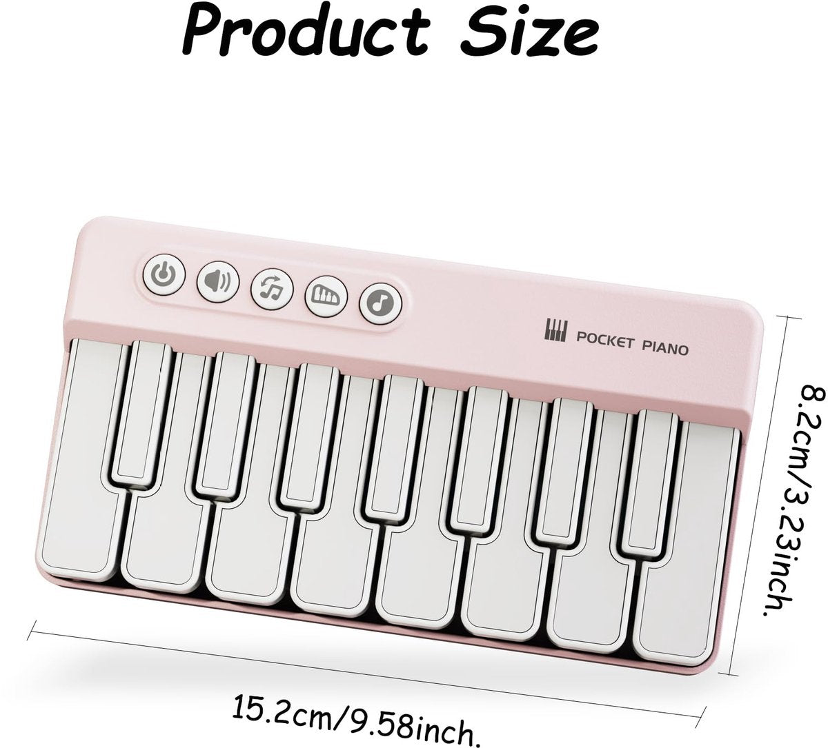 Mini Keyboard Piano - Piano for Kids - Toys for Children - Educational Toys - Portable Pocket Piano - Black