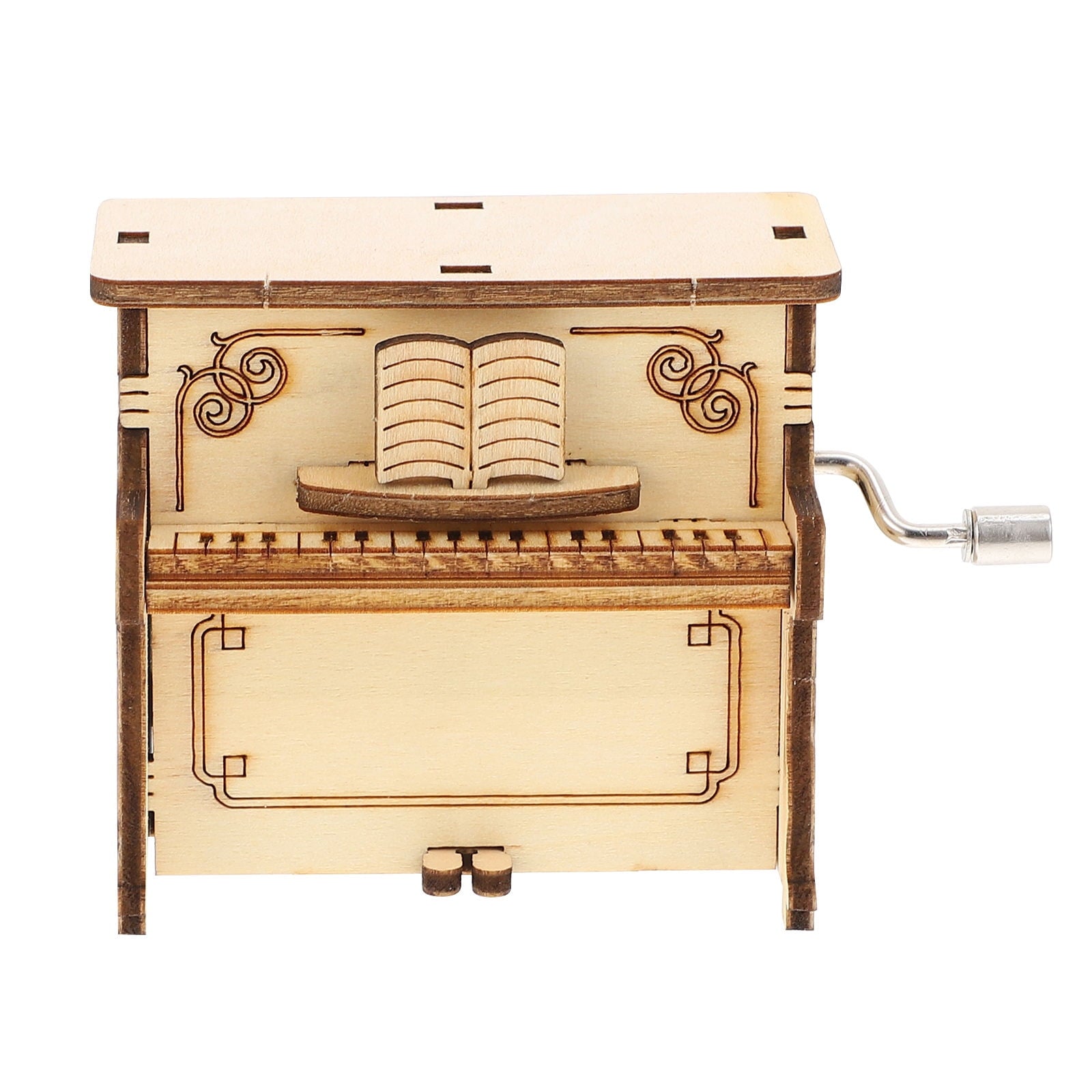 Worgeous 2-Piece Wooden Assembly Puzzle Craft Kit Desktop Musical Piano Model for Adults Teens
