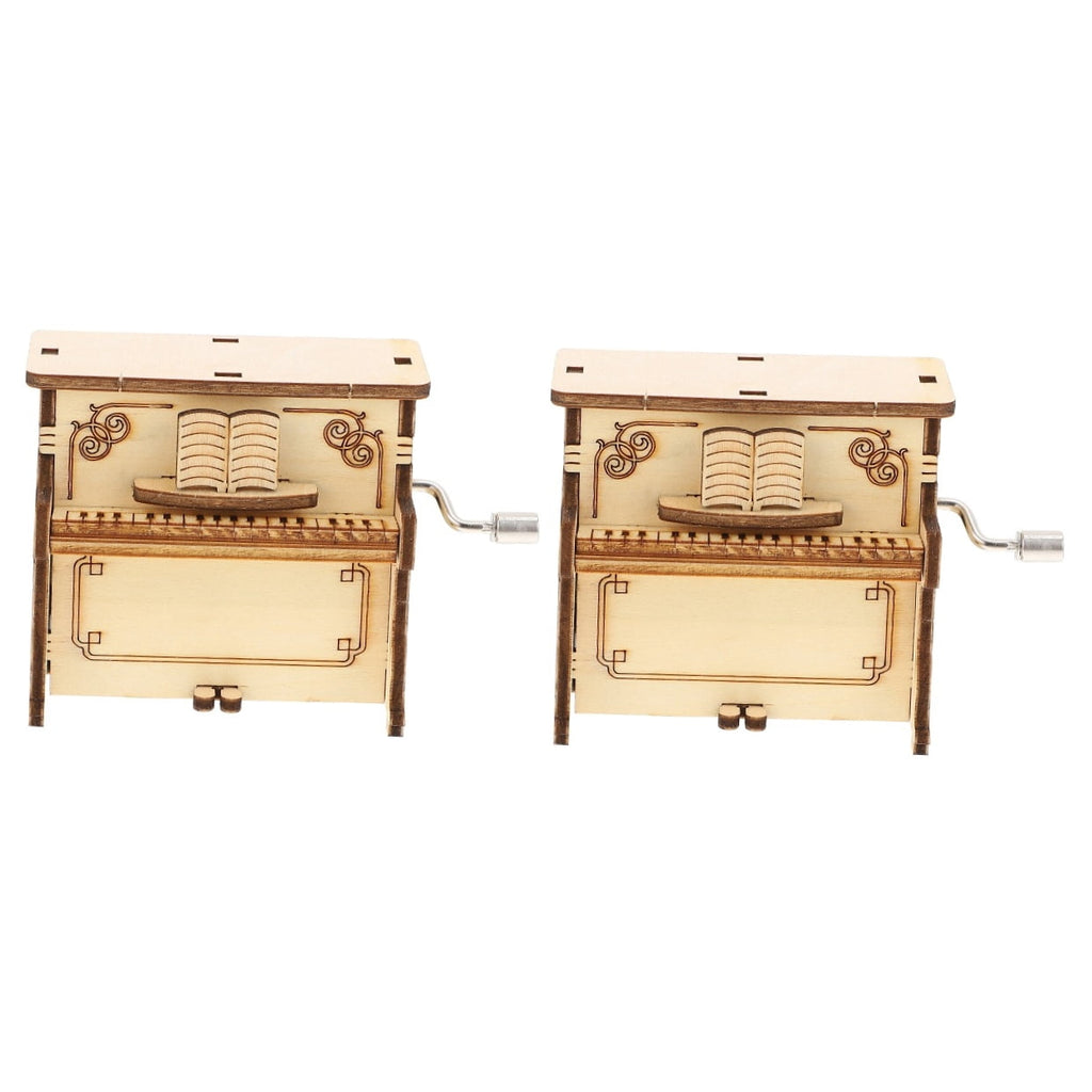 Worgeous 2-Piece Wooden Assembly Puzzle Craft Kit Desktop Musical Piano Model for Adults Teens