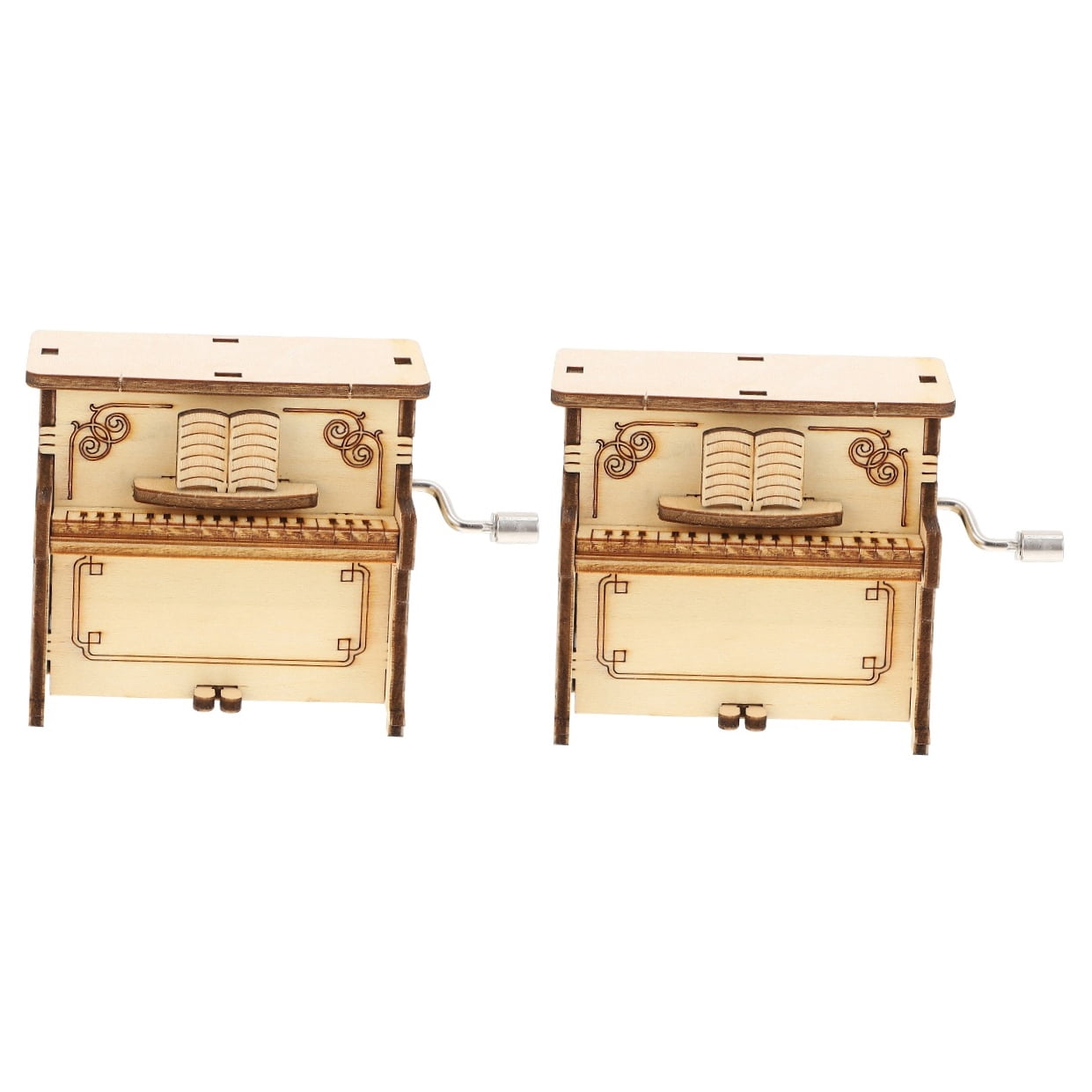Worgeous 2-Piece Wooden Assembly Puzzle Craft Kit Desktop Musical Piano Model for Adults Teens