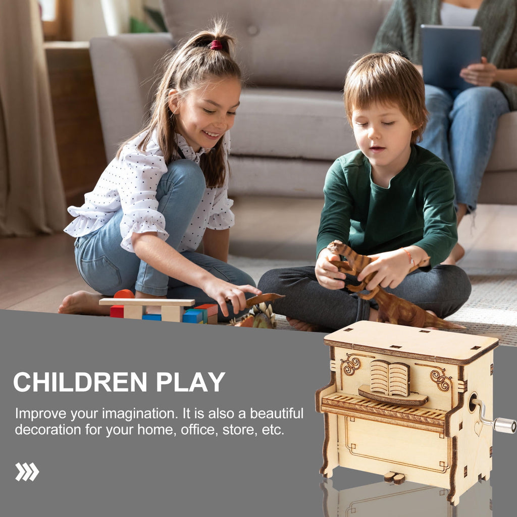 Worgeous 2-Piece Wooden Assembly Puzzle Craft Kit Desktop Musical Piano Model for Adults Teens