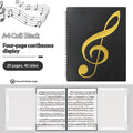 Sheet Music Folder,  Music Binder, 4 Page Expand,20 Pages Capacity, Writable Choir Folder, Black