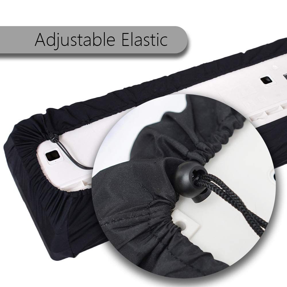 61 Keys Electronic Piano Keyboard Dust Cover Waterproof Stretchable Digital Protector Bags with Adjustable Elastic Cord Black