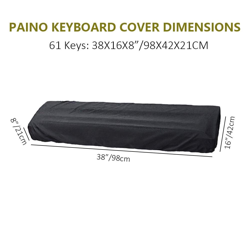 61 Keys Electronic Piano Keyboard Dust Cover Waterproof Stretchable Digital Protector Bags with Adjustable Elastic Cord Black