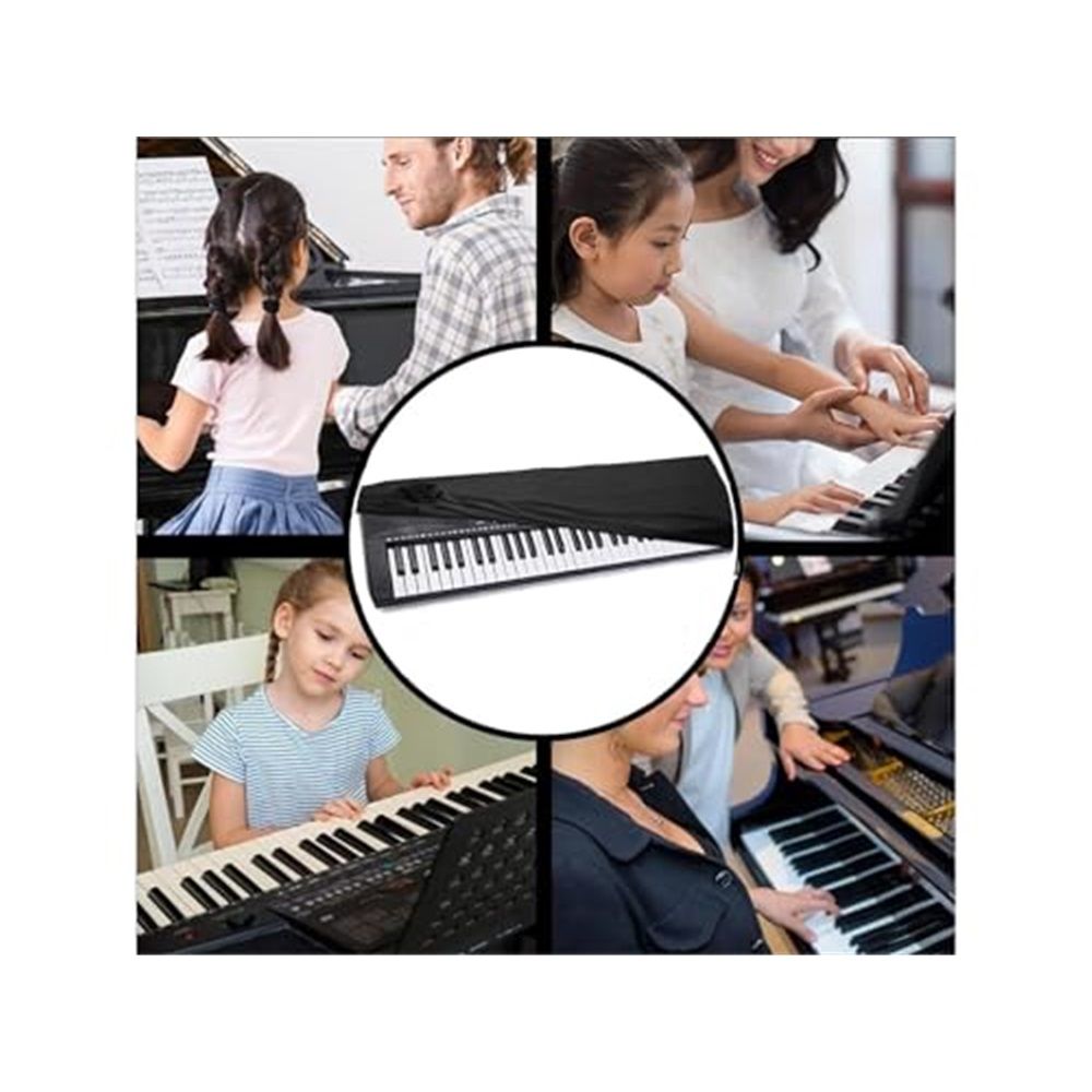 Piano Keyboard Dust Cover, 88 Keys Piano Music Keyboard Cover, Stretchy Electronic Keyboard Piano Cover with Elastic Cord Locking Clasp (88 Keys,only one protective cover)