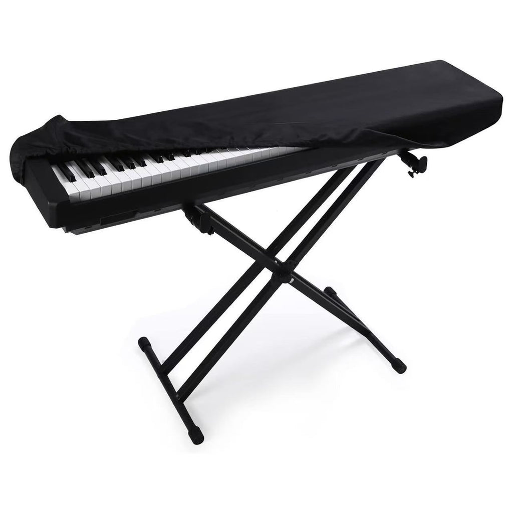 88 Key Keyboard Dust Cover - Stretchable Fabric Protector for Digital Piano & Electronic Keyboards (Black) - Universal Fit with Storage Bag