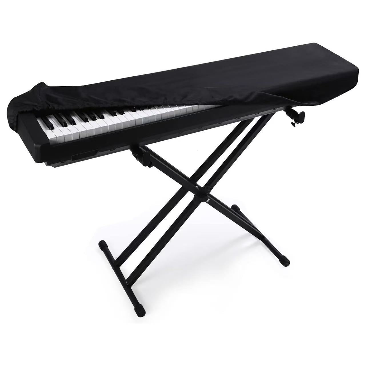 88 Key Keyboard Dust Cover - Stretchable Fabric Protector for Digital Piano & Electronic Keyboards (Black) - Universal Fit with Storage Bag