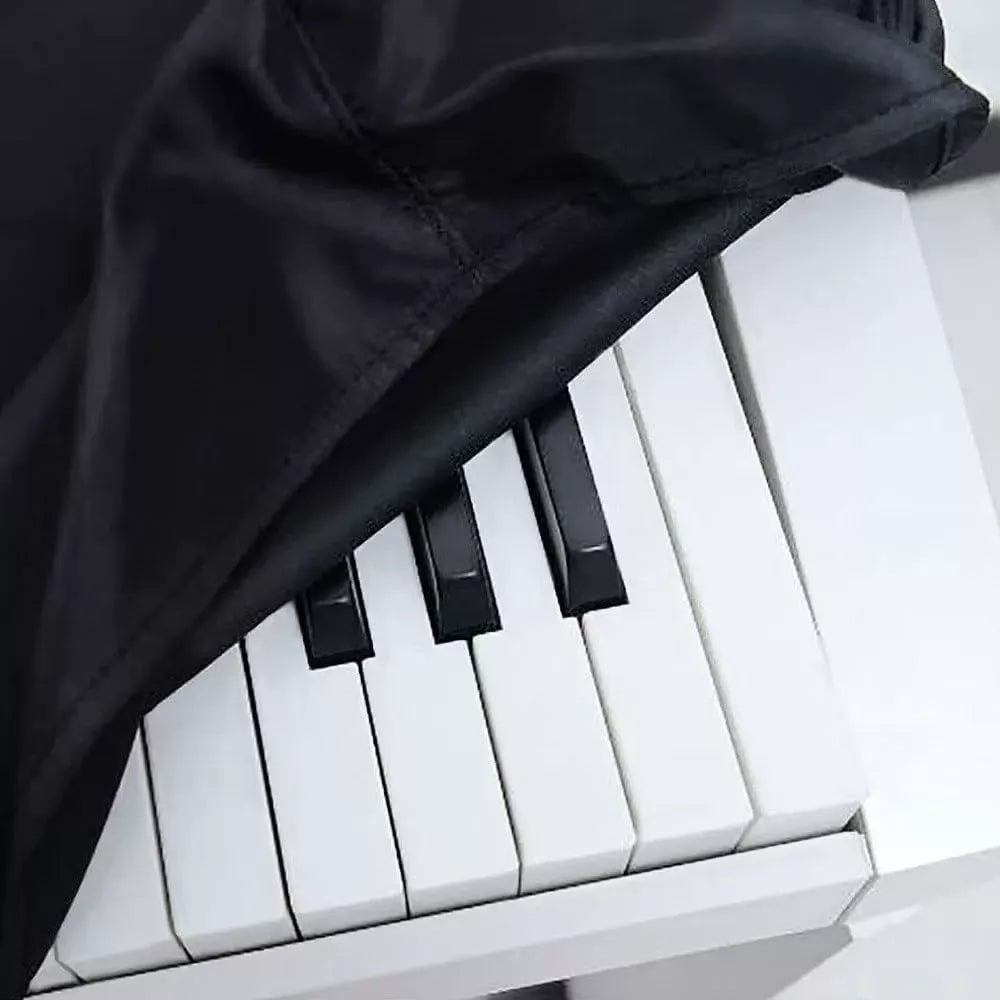 88 Key Keyboard Dust Cover - Stretchable Fabric Protector for Digital Piano & Electronic Keyboards (Black) - Universal Fit with Storage Bag