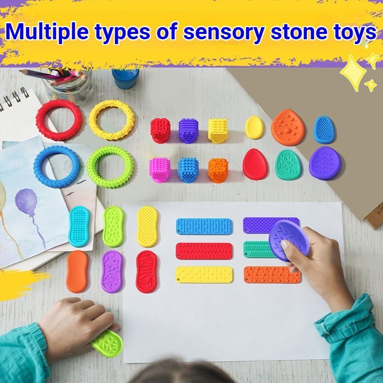 Musical Sensory Stone Toys - 8-piece Set