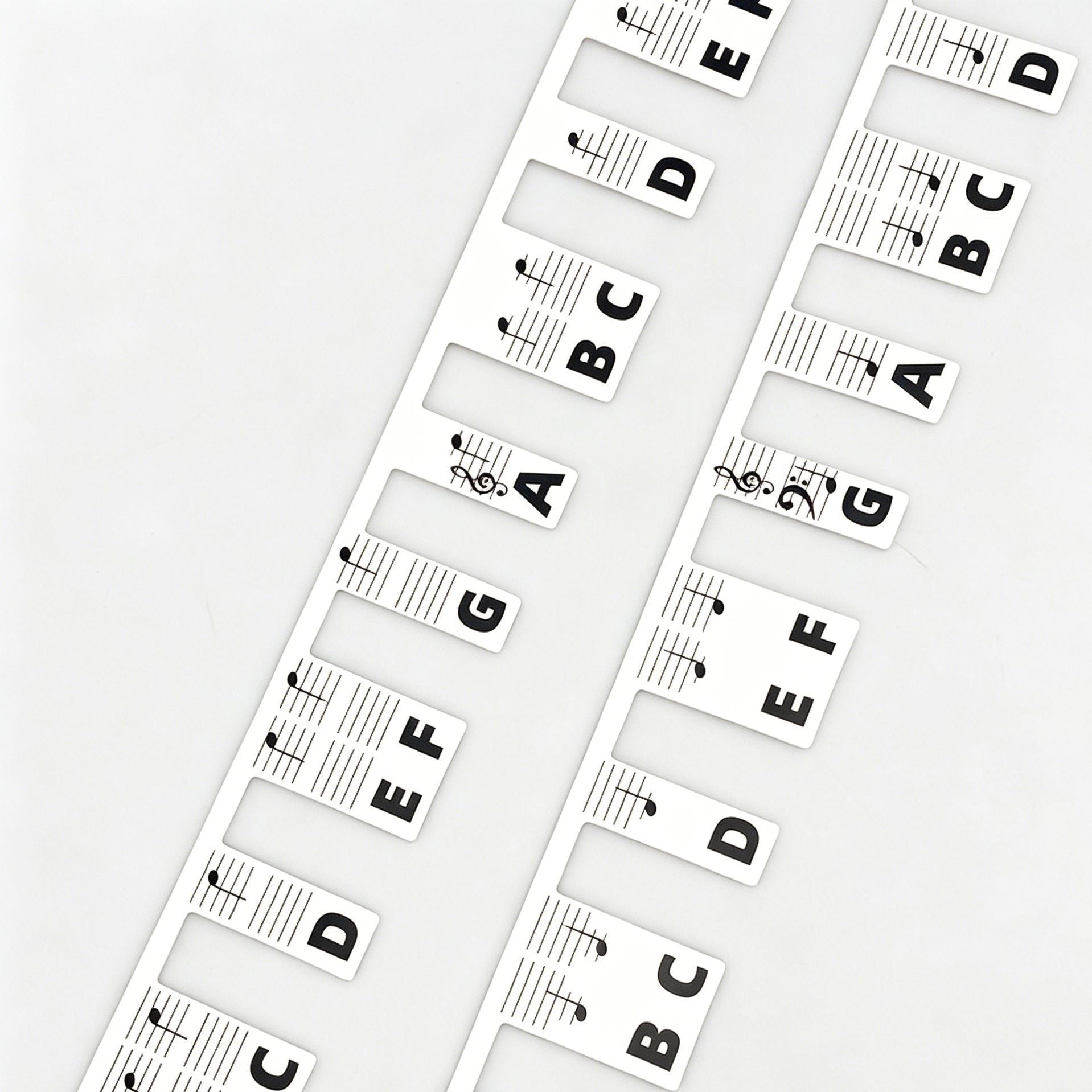 Black & Color Combo 2pcs 88 Key Piano Staff Note Strips